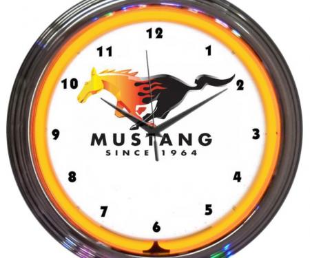 Neonetics Neon Clocks, Ford Mustang Since 1964 Orange Neon Clock