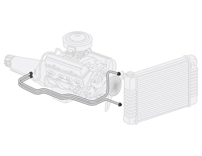 Right Stuff 1967-70 Ford Mustang/Cougar, Pre-Bent OE Steel Transmission Cooler Line ZTC6702