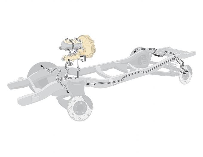 Right Stuff 1980-86 Ford F250 Longbed, Pre-Bent OE Steel Complete Brake Line Kit TBS8250