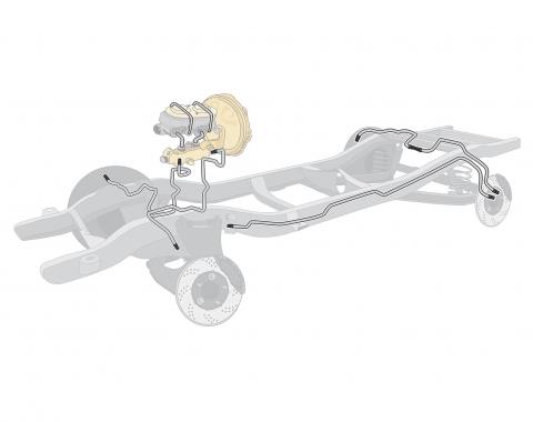 Right Stuff 1976-79 Ford F250 Longbed, Pre-Bent OE Steel Complete Brake Line Kit TBS7678
