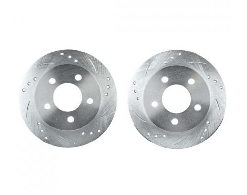 Right Stuff 1994-04 Mustang GT W/Base Rotors, Drill & Slotted Rear Disc Brake Rotor/ Pair BR96ZDC