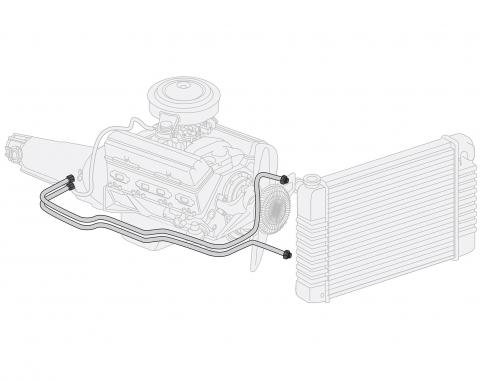 Right Stuff 1971-73 Ford Mustang/Cougar, Pre-Bent OE Steel Transmission Cooler Line ZTC7101