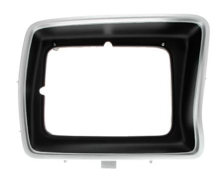 AMD Headlight Bezel, Silver/Black, Square, RH, 78-79 F100 F150 F250 Bronco X145-4578-1R