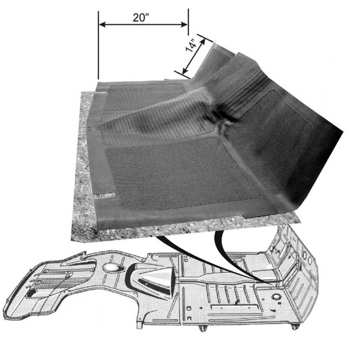 Dennis Carpenter Floor Mat - Rubber - 1951 Ford Car   1A-7013000-B