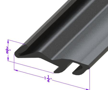 Metro Moulded Parts 1958-1960 Ford Thunderbird Fender Skirt Seal. Sold by the Foot LP 111-D