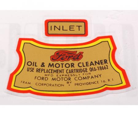 Dennis Carpenter Decal - Oil Filter  - 1940-53 Ford Truck, 1939-51 Ford Car   DF-64