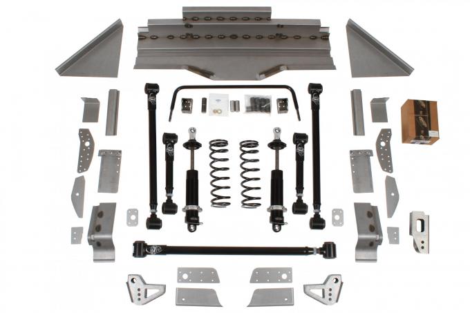 Detroit Speed QUADRALink Suspension Kit w/o Axle Brackets 1964.5-70 Mustang Double Adj Shock w/Remote Canister 041733-R