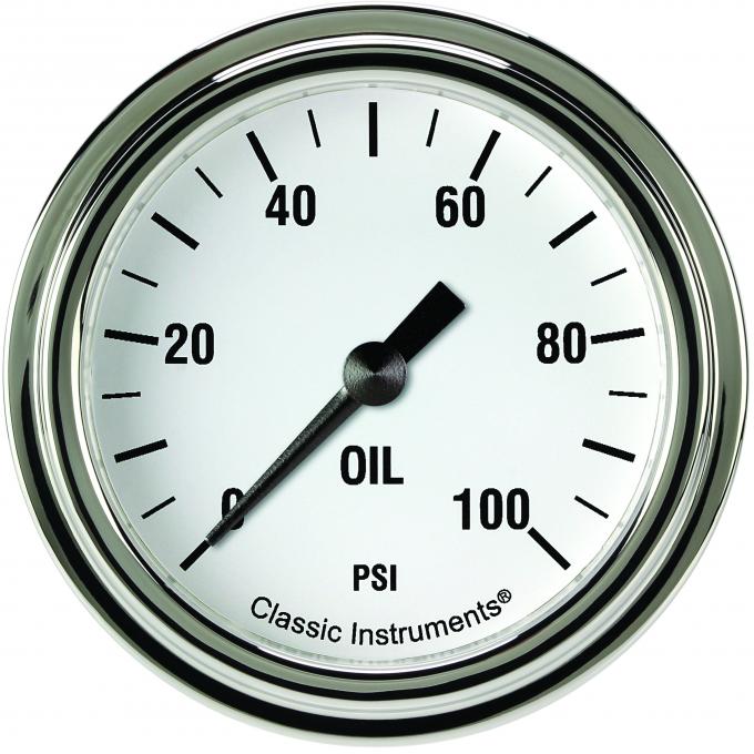 Classic Instruments White Hot 2 5/8" Oil Pressure Gauge WH381SLF