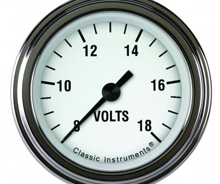 Classic Instruments White Hot 2 1/8" Voltage Gauge WH130SLF