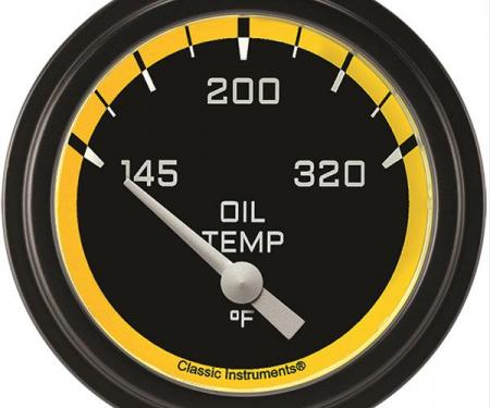 Classic Instruments Autocross Yellow 2 5/8" Oil Temperature Gauge AX228YBLF