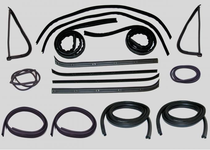 Fairchild Industries Belt Weatherstrip--Window Channel--Door Seal Kit, Driver Side & Passenger Side _OP_w/ Chrome Strip_CP_ KF1005-16