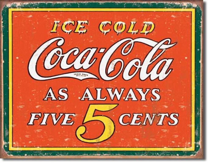 Tin Sign, COKE - Always 5 Cents