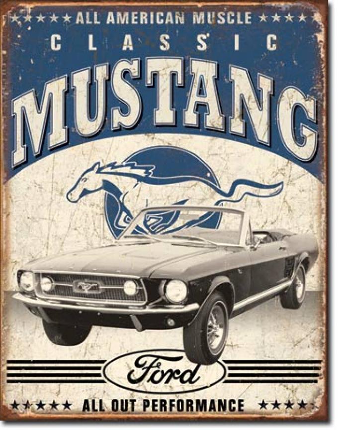 Tin Sign, Classic Mustang