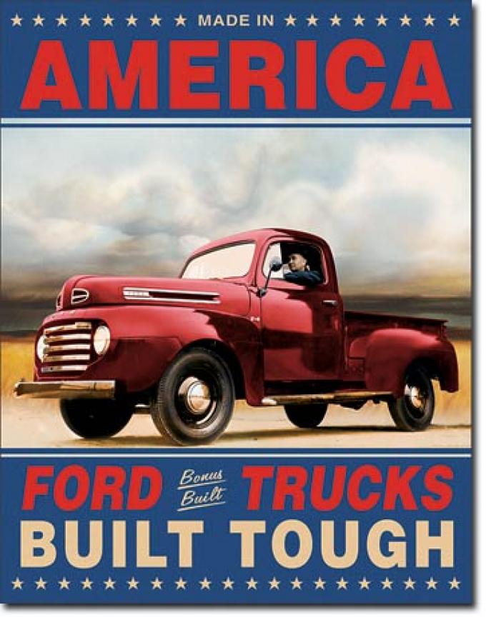 Tin Sign, Ford Trucks Built Tough
