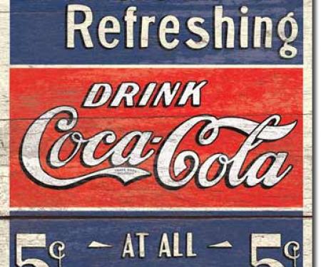 Tin Sign, COKE - Delicious 5 Cents