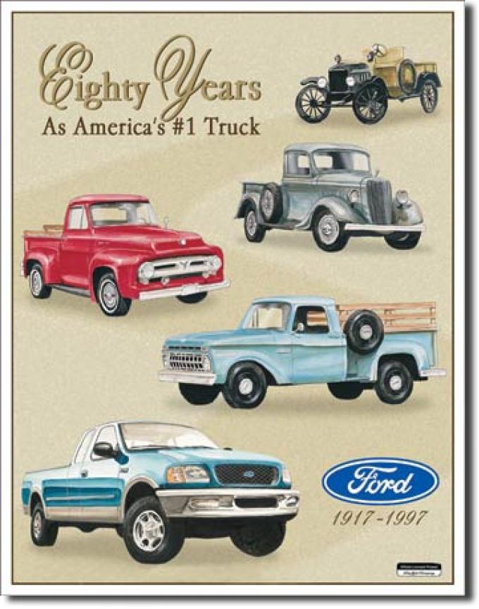 Tin Sign, FORD TRUCKS - 80 YR TRIBUTE