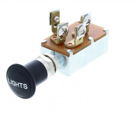 Universal Headlight Switch, 3 Position, Black Knob