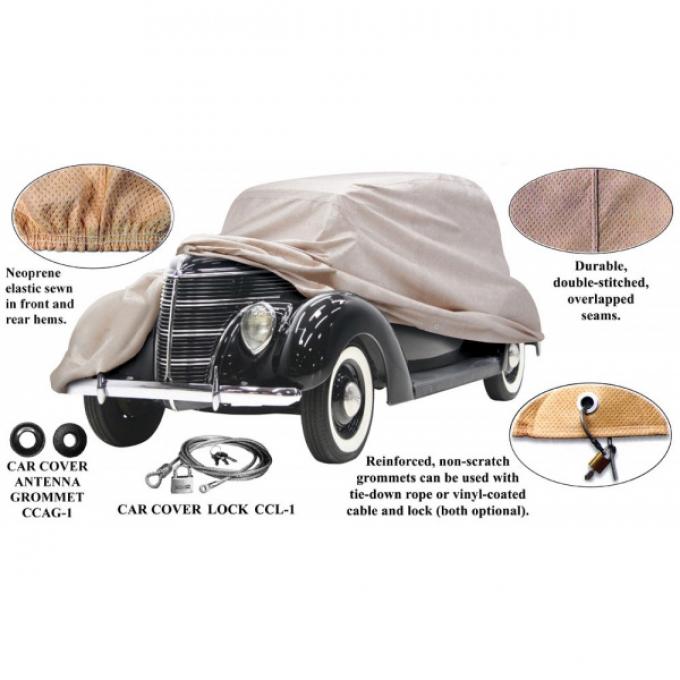 Car Cover, Poly Cotton, Convertible, 1937-1938