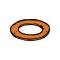 Ford Thunderbird Brake Line Gasket, Copper, 0.51 ID X 0.70 OD, For B5S-2075 Conn Block, 1955-60