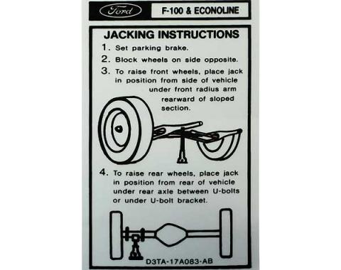 Ford Pickup Truck Jack Instructions Decal