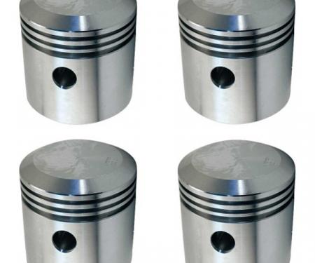 Model T High Compression Aluminum Piston Set, Domed, 1909-1927