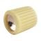Radio Knob - Ivory Plastic With Chrome Insert - Shaft Flat On 1 Side