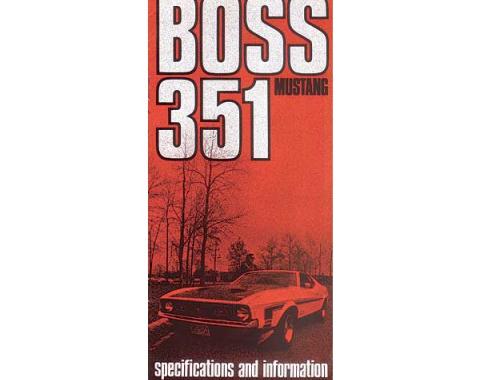 Mustang Boss 351 Owner's Manual Supplement - 6 Pages