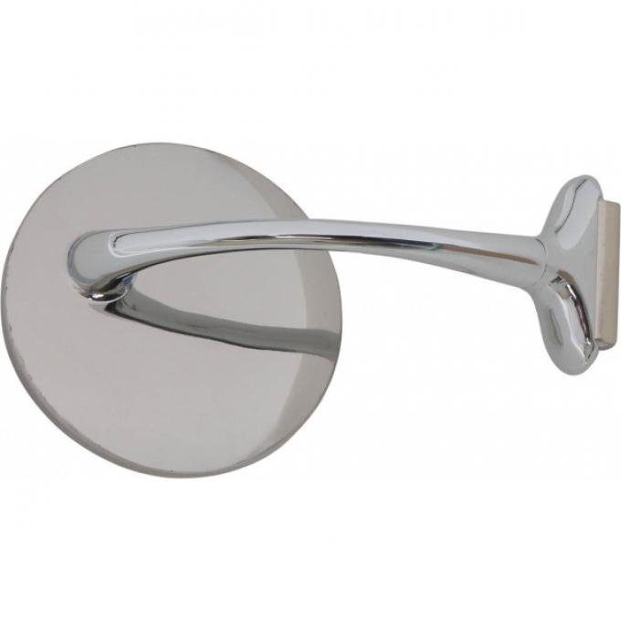 Old Style Door Edge Mirror, Stainless Steel, 4" Diameter
