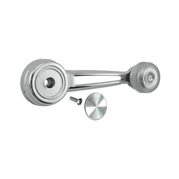 Window Crank Handle - Chrome With Clear Plastic Knob - RightOr Left