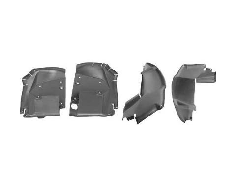Ford Mustang Fender Splash Shields - Right & Left - Front &Rear - 4 Pieces - Except Shelby GT 350 & 500 - Rear Will Not Fit Boss 429