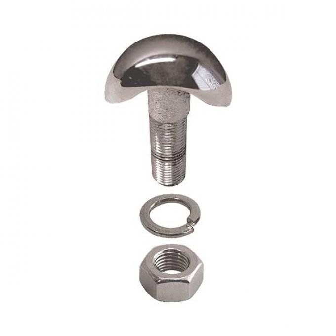 Bumper Bolt - Crescent - With Nut & Washer - Stainless Cover - 2 Long Overall - Ford Pickup Truck