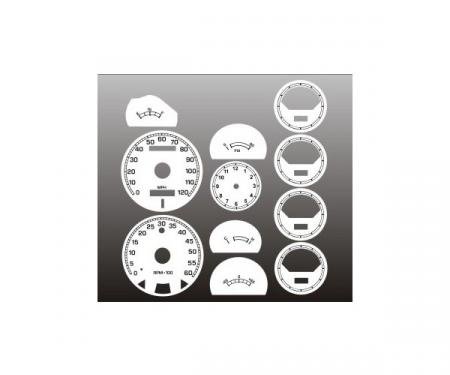 Ford Ranchero White Face Gauge Overlay, 1972-1973