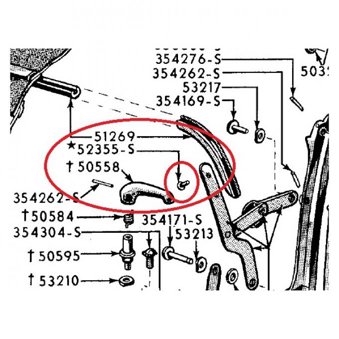 Ford Thunderbird Convertible Top #3 Bow Screw, 1955-57