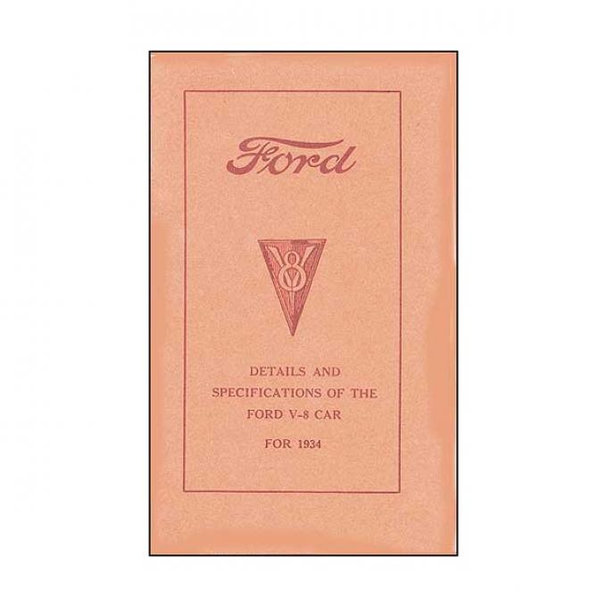 Details & Specifications Of The Ford V8 For 1934 - 59 Pages