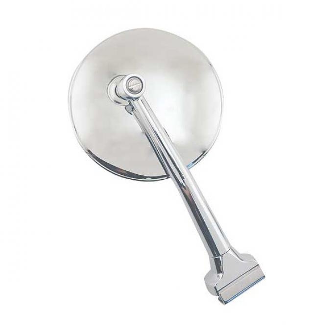 Peep Mirror - Chrome - Straight Arm - 4 Inch Convex Stainless Mirror Head - Left Or Right