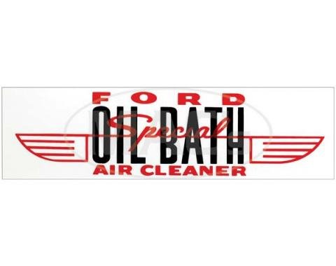 Oil Bath Air Cleaner Decal - For 2 Barrel Carburetor - Ford