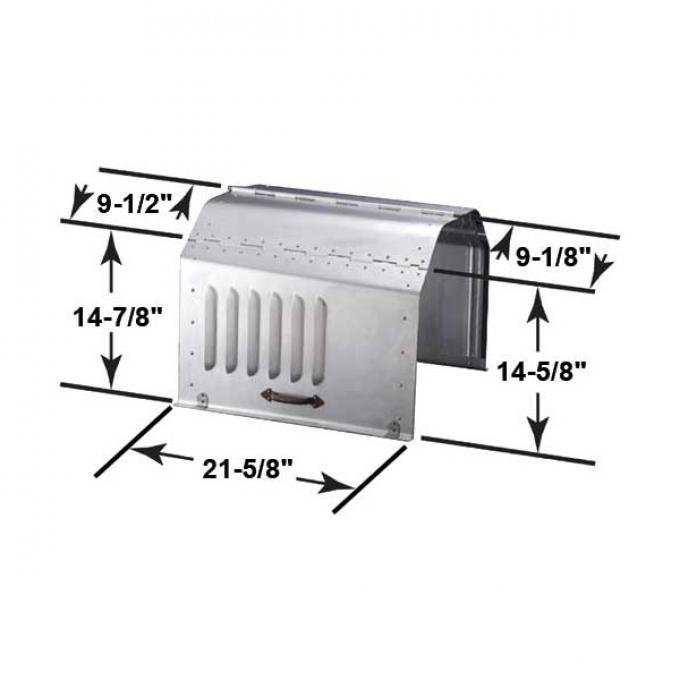 Model T Ford Hood - Aluminum - Pressed Steel Handles - Louvered Side Panels - Leather Lacing With Clips