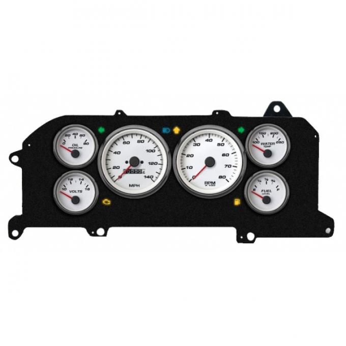Mustang - New Vintage USA Performance Series Kit - 6 Gauge Package, White Dial - 1987-1993 - Mechanical Speedometer MPH