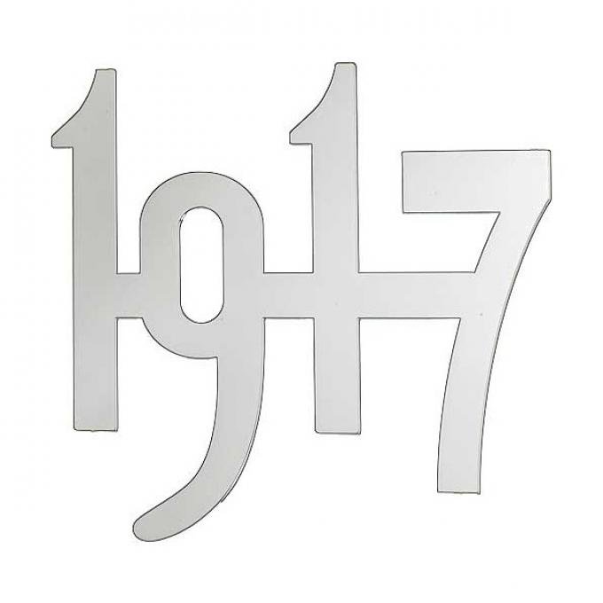 Model T Ford Radiator Year Script - 2 High - Chrome-Plated Brass - 1917