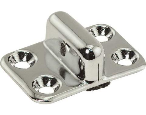Model A Ford Door Dovetail - Male - 4 Hole Type - Chrome - With Felt Insert - Closed Cab Pickup