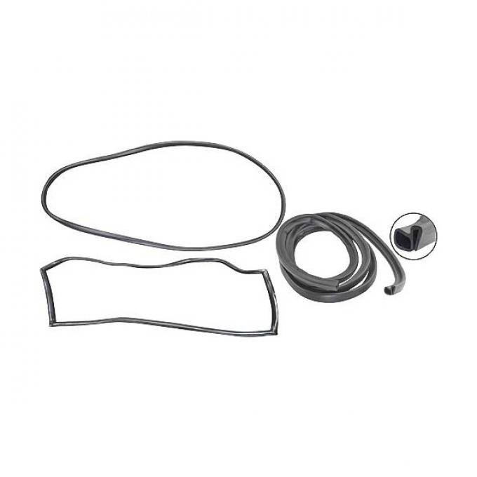 Ford Pickup Truck Cab Weatherstrip Kit - Without Chrome Windshield Mouldings - F100 Thru F250 Ranger
