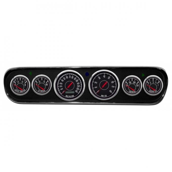 Mustang - New Vintage USA 67 Series DIY Gauge Panel Kit - 6 Gauge Package, Black Dial, 1964-1966 - Programmable Speedometer MPH