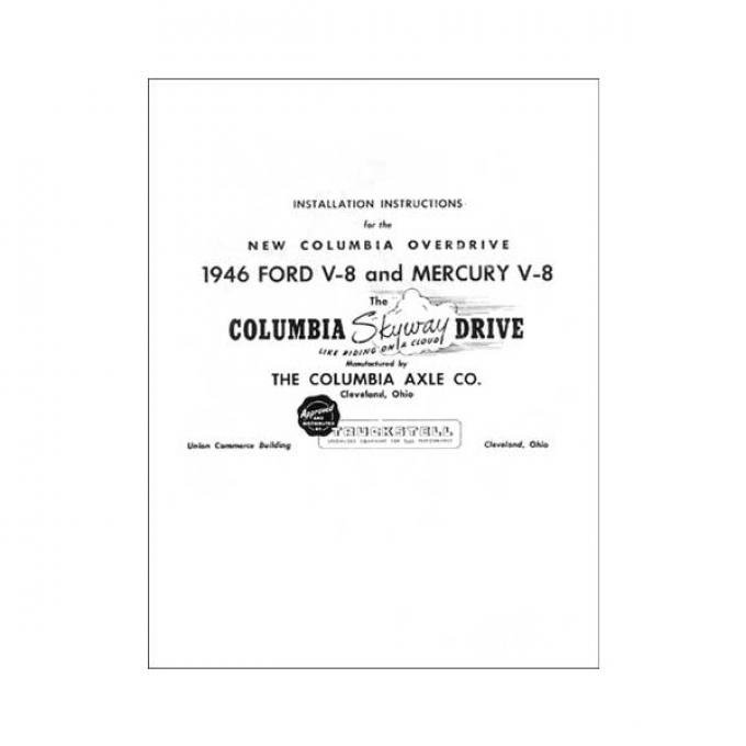 Columbia Rear Axle Installation Instructions - 8 Pages - Ford & Mercury