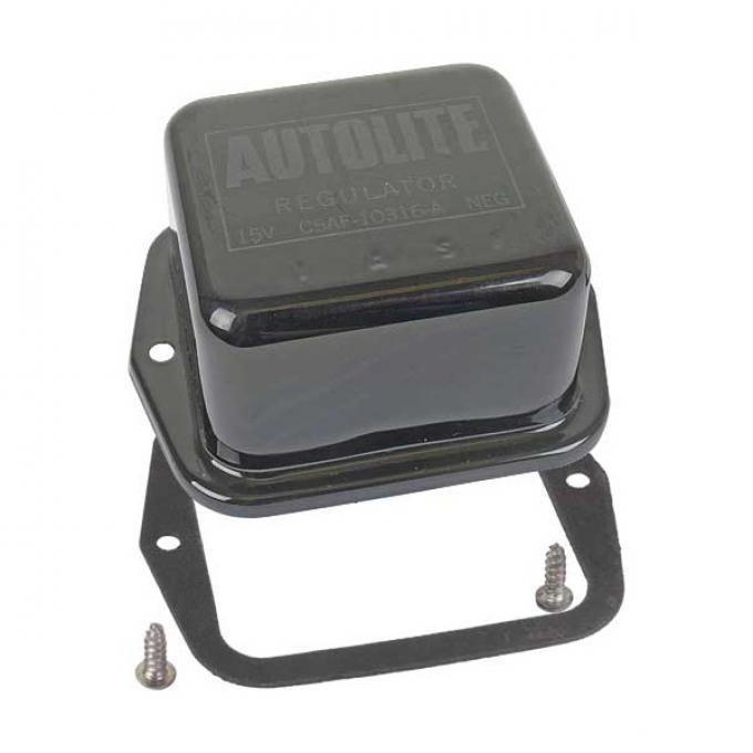 Alternator Voltage Regulator Cover - Black With Silver Ink -Without Air Conditioning - 38 and 42 Amp Alternator - From  12-64