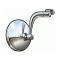 Universal Peep Mirror - Curved Chrome Arm - Right Or Left - 4 Diameter Stainless Steel Head