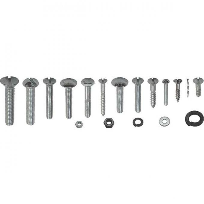Model A Ford Pickup Top Wood Mounting Fastener Kit - ClosedCab Pickup - 255 Pieces - For A65502 Wood Kit