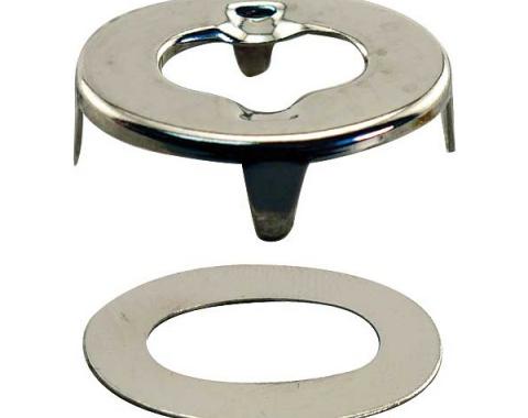 Model T Ford Side Curtain Eyelet & Washer - Nickel - Female- For Common Sense Fasteners