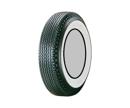 Tire, 670 X 15, 2-11/16 Whitewall, Tubeless, Goodyear Deluxe Super Cushion, 1955-56