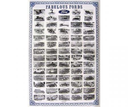 Fabulous Fords Poster - 25 X 37 - Laminated In Plastic For Protection