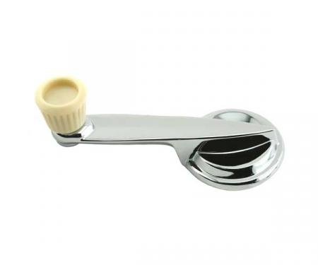 Window Crank Handle, Chrome With Off-White Knob, Front & Quarter Windows - Falcon 1960-1963